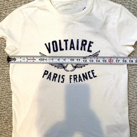 Zadig & Voltaire Navy and White Graphic Tee NWT Size Small - Picture 3 of 5